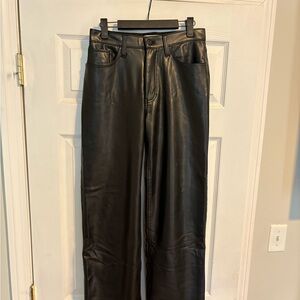 Abercrombie & Fitch Black Faux Leather High-Rise Pants